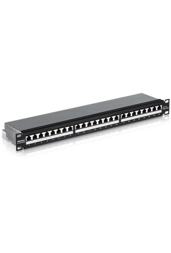 Patch Panel 24 porturi RJ45, Cat6a, Ecranat, 1U - TRENDnet TC-P24C6AS