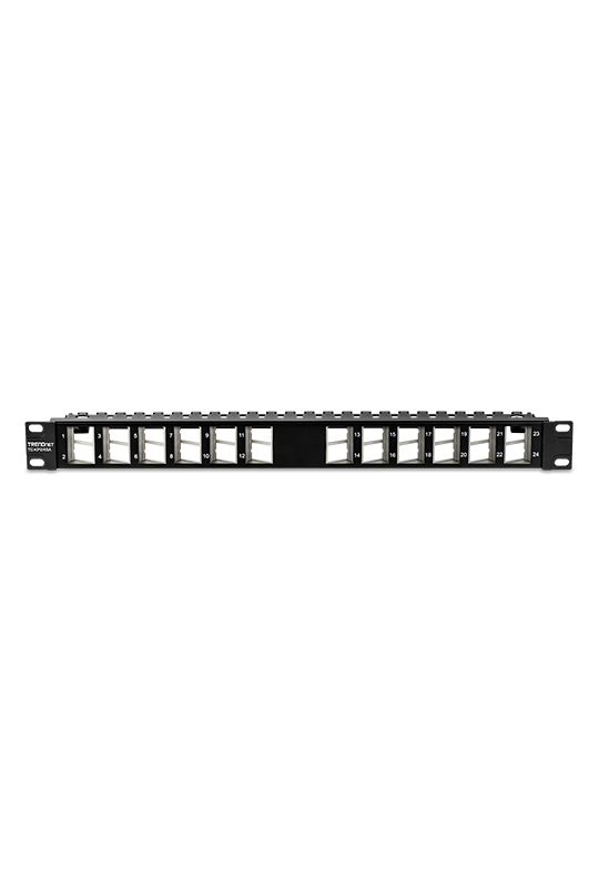 Patch Panel ecranat 24 porturi blank keystone inclinate 1U - TRENDnet TC-KP24SA