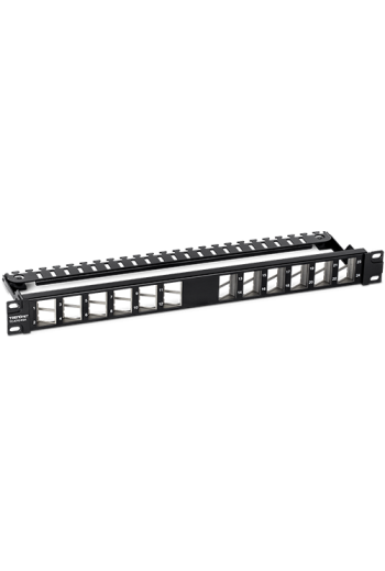 Patch Panel ecranat 24 porturi blank keystone inclinate 1U - TRENDnet TC-KP24SA