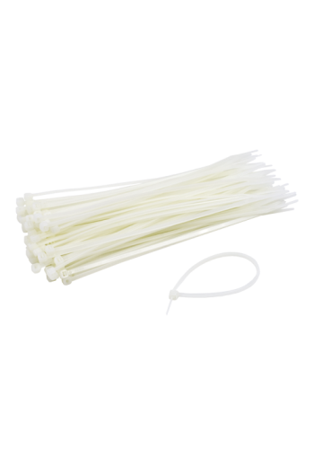 Coliere de plastic 200x3.6 mm, ALB, 100 buc TCP-200-3.6-W