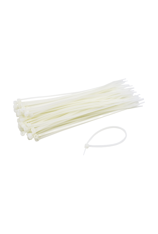 Coliere de plastic 200x3.6 mm, ALB, 100 buc TCP-200-3.6-W