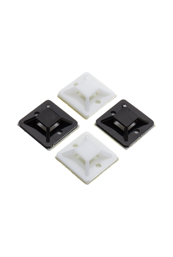 Suport plastic prindere coliere, ALB, 19x19 mm, autoadeziv, 100 buc TAD-1-W