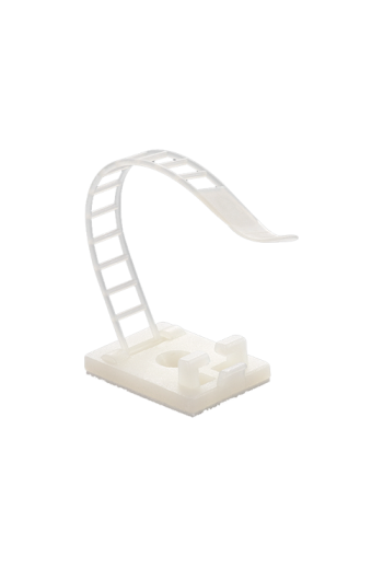 Suport plastic ajustabil pentru prindere cabluri, ALB, 25x18 mm, autoadeziv, 100 buc TAA-1-W