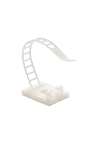 Suport plastic ajustabil pentru prindere cabluri, ALB, 25x18 mm, autoadeziv, 100 buc TAA-1-W