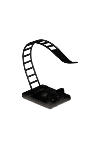 Suport plastic ajustabil pentru prindere cabluri, NEGRU, 25x18 mm, autoadeziv, 100 buc TAA-1-B
