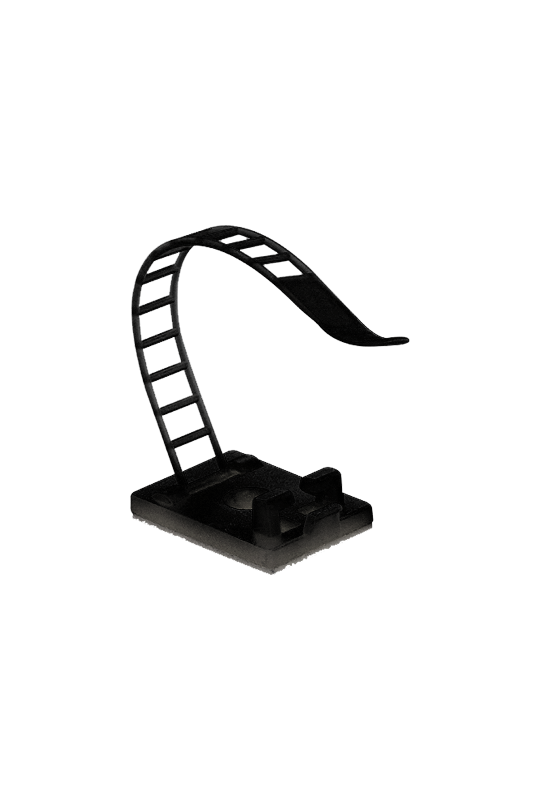 Suport plastic ajustabil pentru prindere cabluri, NEGRU, 25x18 mm, autoadeziv, 100 buc TAA-1-B