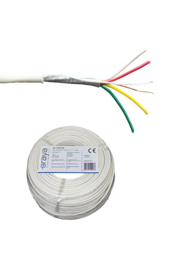 Cablu de alarma 4 fire ecranate, cupru integral, 100m - eRaya AL10422-100