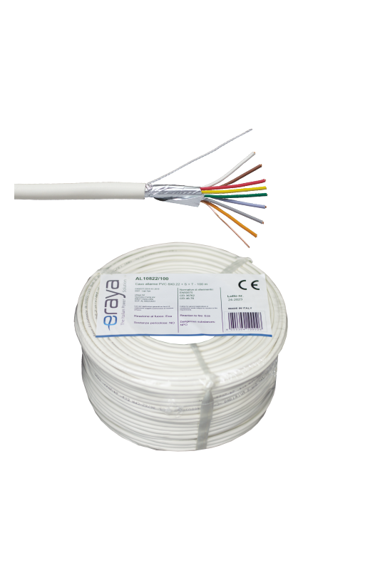 Cablu de alarma 8 fire ecranate, cupru integral, 100m - eRaya AL10822-100