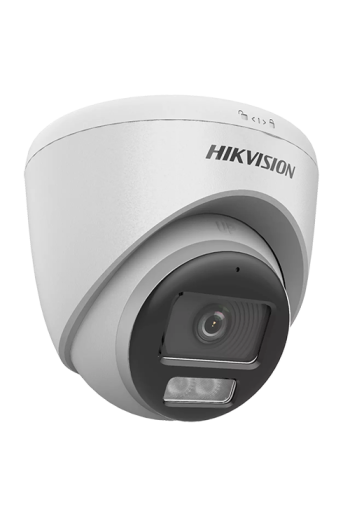 ColorVu, Dual Light - Camera analog 2MP, lentila 2.8mm, IR 40m, WL 40m, TVI/AHD/CVI/CVBS, Mic., IP67 - HIKVISION DS-2CE72DF0T-LF