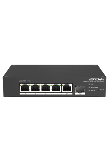 Switch Smart managed 4 porturi 10/100 Mbps PoE, 1 port Gigabit SFP, 1 port Gigabit RJ45 - HIKVISION DS-3T1306P-SI-HS