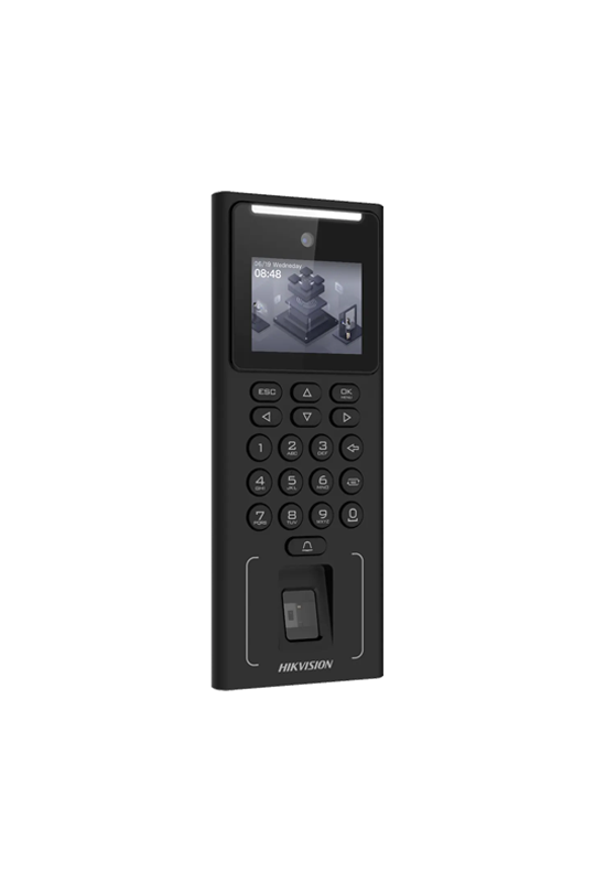 Terminal standalone control acces cu Recunoastere faciala, Amprenta, Card M1 si PIN, camera 2MP, ecran LCD 2.4 inch - HIKVISION 