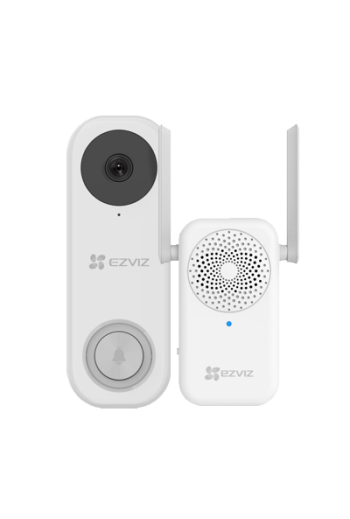 Kit sonerie video EZVIZ, conexiune Wi-Fi, rezolutie 3k,  acumulator 5200mAh, PIR detectie miscare, unghi vizualizare ultra-larg,
