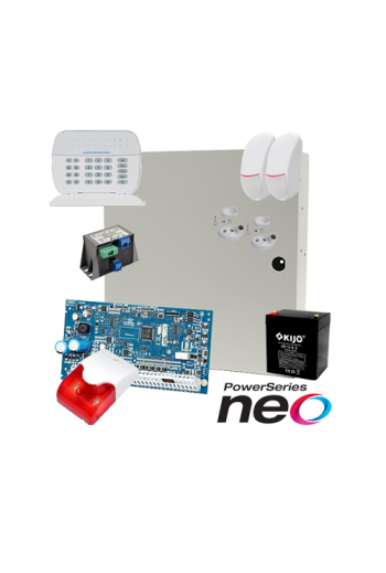 Kit alarma la efractie DSC NEO cu sirena interioara KIT2016INT