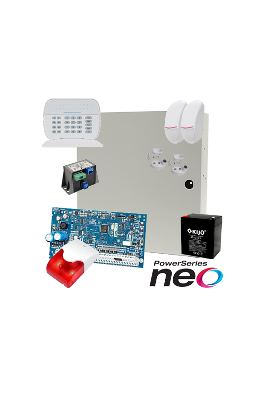 Kit alarma la efractie DSC NEO cu sirena interioara KIT2016INT