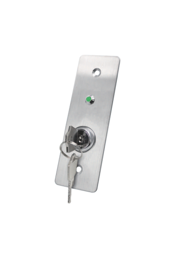 Buton de iesire cu cheie, montaj ingropat, inox, LED, NO-NC-COM, 115 x 40 mm CSK-408SLED