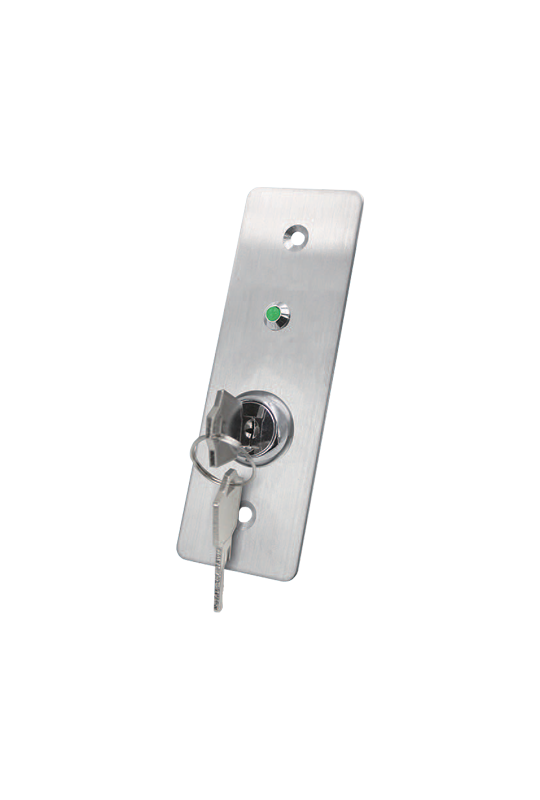Buton de iesire cu cheie, montaj ingropat, inox, LED, NO-NC-COM, 115 x 40 mm CSK-408SLED