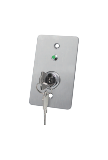 Buton de iesire cu cheie, montaj ingropat, inox, LED, NO-NC-COM, 86 x 50 mm CSK-508SLED