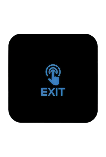 Buton de iesire Touch, plastic negru, montaj aparent, 12-24 Vcc, NO-NC-COM, LED, 86 x 86 mm CSB-86T-P2