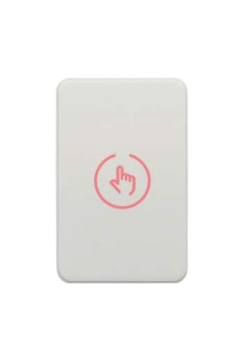 Buton de iesire Touch, plastic alb, montaj aparent, 12-24 Vcc, NO-NC-COM, LED, 86 x 55 mm CSB-86-P1