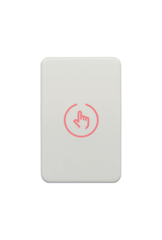 Buton de iesire Touch, plastic alb, montaj aparent, 12-24 Vcc, NO-NC-COM, LED, 86 x 55 mm CSB-86-P1
