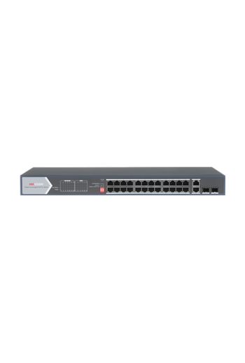 Switch 24 porturi PoE, 370W, uplink 2x SFP + 2x RJ-45 Gigabit - HIKVISION DS-3E0528HP-E