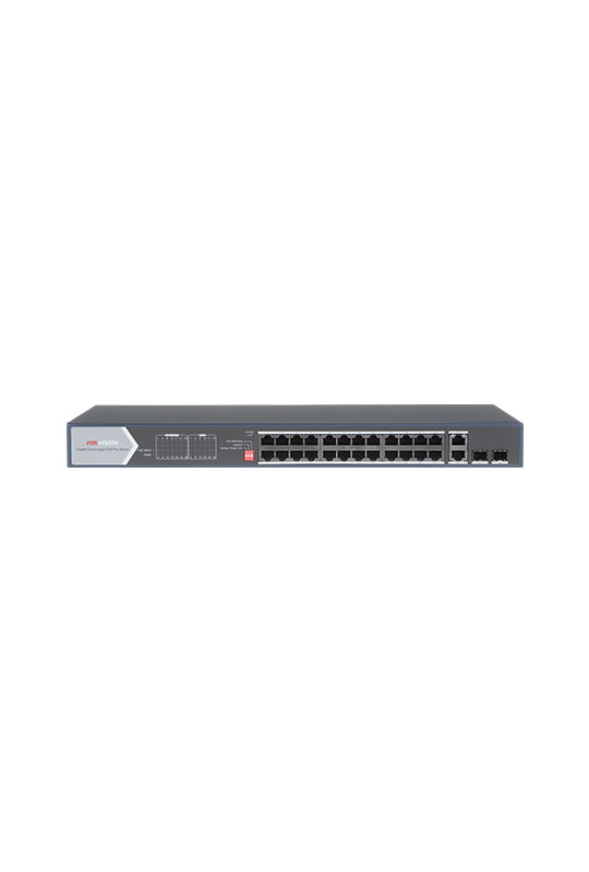Switch 24 porturi PoE, 370W, uplink 2x SFP + 2x RJ-45 Gigabit - HIKVISION DS-3E0528HP-E