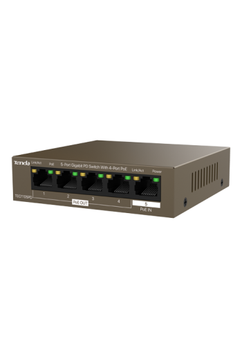 Switch 4 porturi PoE OUT, 1 port PoE IN, Gigabit - TENDA TND-TEG1105PD