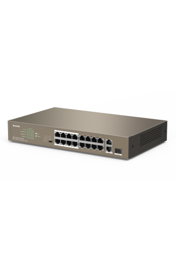 Switch 16 porturi PoE 10/100 Mbps, 2 port RJ45 Gigabit, 1 port SFP Gigabit - TENDA TND-TEF1118P-16-150W-V30