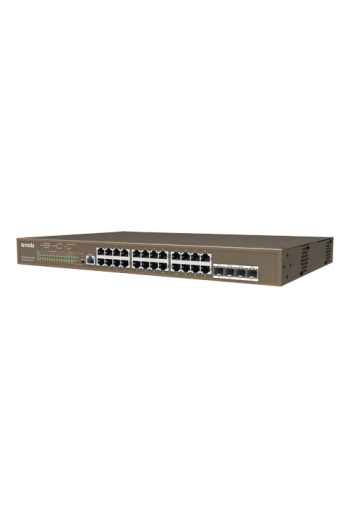 Switch 24 porturi PoE Gigabit, 1 port consola, 4 port SFP Gigabit, management - TENDA TND-TEG5328P-24-410W