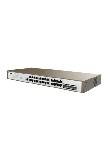 Switch 24 porturi Gigabit, 4 porturi SFP Gigabit, 1 port RJ45 consola, Management, 1U - IP-COM PRO-S24