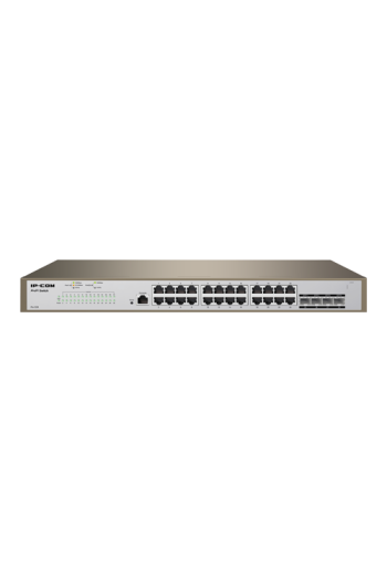 Switch 24 porturi Gigabit, 4 porturi SFP Gigabit, 1 port RJ45 consola, Management, 1U - IP-COM PRO-S24