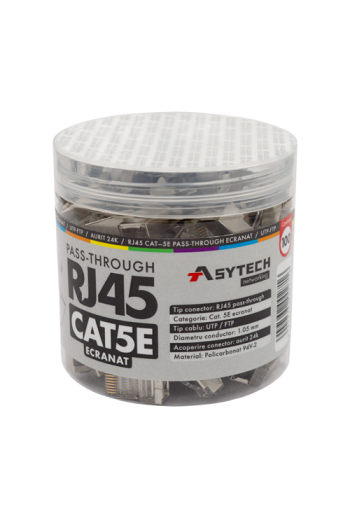Mufa RJ-45 FTP Cat.5e EZ Passthrough, ecranata (100 buc) RJ45M-CAT5-EZ-JAR