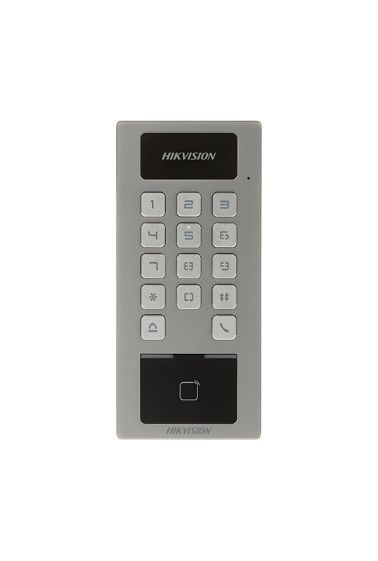 Terminal control acces si interfon cu tastatura, cititor card, Bluetooth, Wi-Fi, Alarma - HIKVISION DS-K1T502DBWX