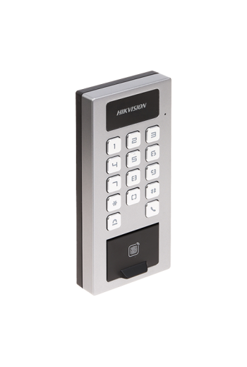 Terminal control acces si interfon cu tastatura, cititor card, amprenta, BT, Wi-Fi - HIKVISION DS-K1T502DBFWX