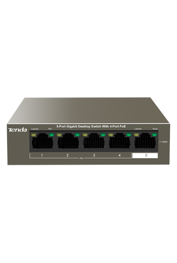 Switch 4 porturi Gigabit PoE, 1 port Uplink Gigabit - Tenda TND-TEG1105P-4-63W
