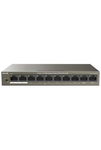 Switch 8 porturi 10/100Mbps PoE, 2 porturi Uplink 10/100Mbps - Tenda TND-TEF1110P-8-63W