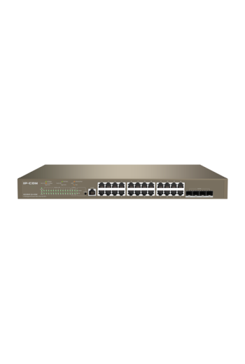 Switch 24 porturi PoE 1Gbps, 4 porturi SFP+ 10Gbps, L3 Cloud Management - IP-COM G5328XP-24-410W