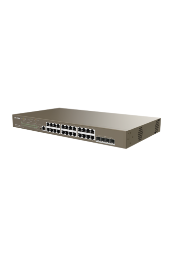 Switch 24 porturi PoE 1Gbps, 4 porturi SFP+ 10Gbps, L3 Cloud Management - IP-COM G5328XP-24-410W