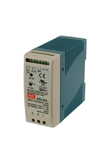 Sursa in comutatie cu back-up, 13.8V / 1.9A, monitorizare, sina DIN - MEAN WELL DRC-40A