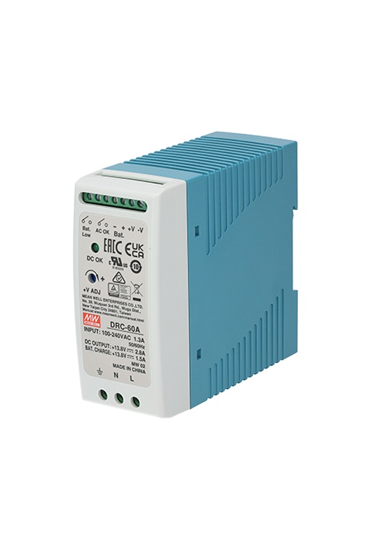 Sursa in comutatie cu back-up, 13.8V / 2.8A, monitorizare, sina DIN - MEAN WELL DRC-60A