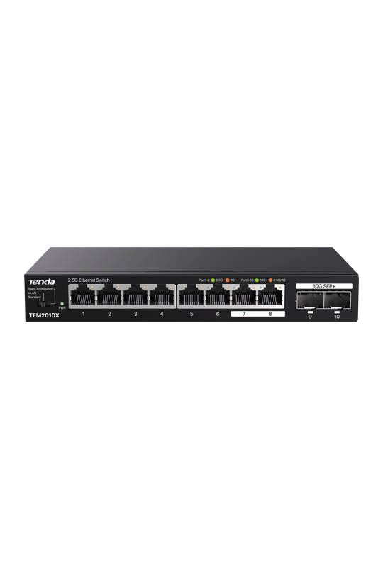 Switch 8 x RJ45 2.5G, 2 x SFP+ 10G - TENDA TND-TEM2010X