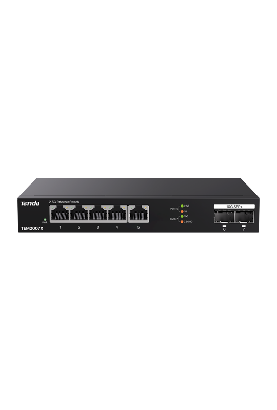 Switch 5 x RJ45 2.5G, 2 x SFP+ 10G - TENDA TND-TEM2007X