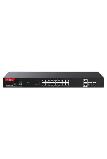 Switch 16 porturi Gigabit PoE, 2 x RJ45 Gigabit Uplink, 2 x SFP Gigabit, 1U - IP-COM G1120P-16-250W
