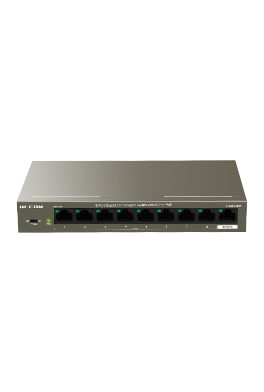 Switch 8 porturi Gigabit PoE, 1 x RJ45 Gigabit Uplink - IP-COM G1109P-8-102W