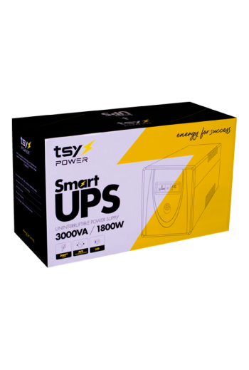 UPS TSY Power, 3000VA/1800W, LCD, AVR-repornire automata, 4 x Schuko TSY-MP-3K0-LCD