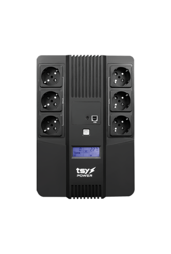UPS TSY Power, 600VA/360W, LCD, AVR-repornire automata, Management, 6 x Schuko, 2 x RJ45, 1 X USB type B TSY-D-0K6-LCD