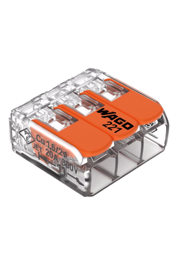 Conector derivatie 3 fire, max. 4 mmÂ² (50 buc.) - WAGO 221-413