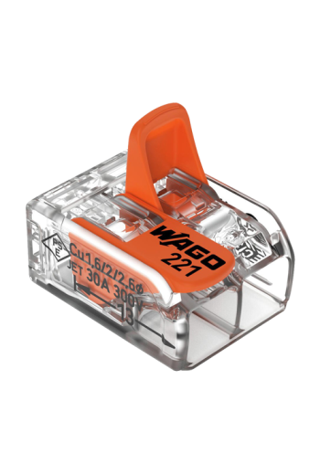 Conector derivatie 2 fire, max. 6 mmÂ² (50 buc.) - WAGO 221-612