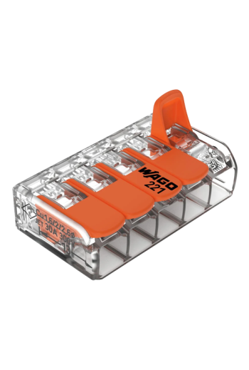 Conector derivatie 5 fire, max. 6 mmÂ² (15 buc.) - WAGO 221-615