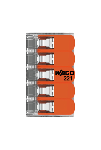 Conector derivatie 5 fire, max. 6 mmÂ² (15 buc.) - WAGO 221-615